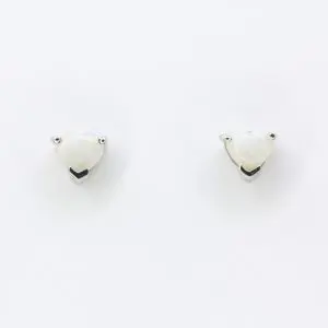 18ct White Gold Solid White Opal Earrings