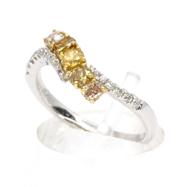 Yellow/Pink Diamond Triliogy Ring