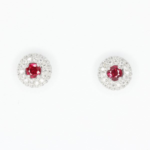 Round Cut Ruby with Diamond Accents