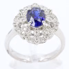 18ct White Gold Ceylon Sapphire and Diamond Ring - Thumbnail Image 1