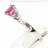 Oval Shape Pink Tourmaline Ring with Accents of Diamonds Set in 18ct White Gold