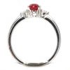 Oval Cut Ruby Ring with Heart Shape Diamonds Set in 18ct White Gold