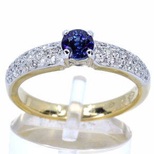 18ct Gold Ceylon Sapphire and Diamond Ring
