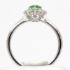 Pear Cut Tsavorite Ring with Halo of Diamonds Set in 18ct White Gold
