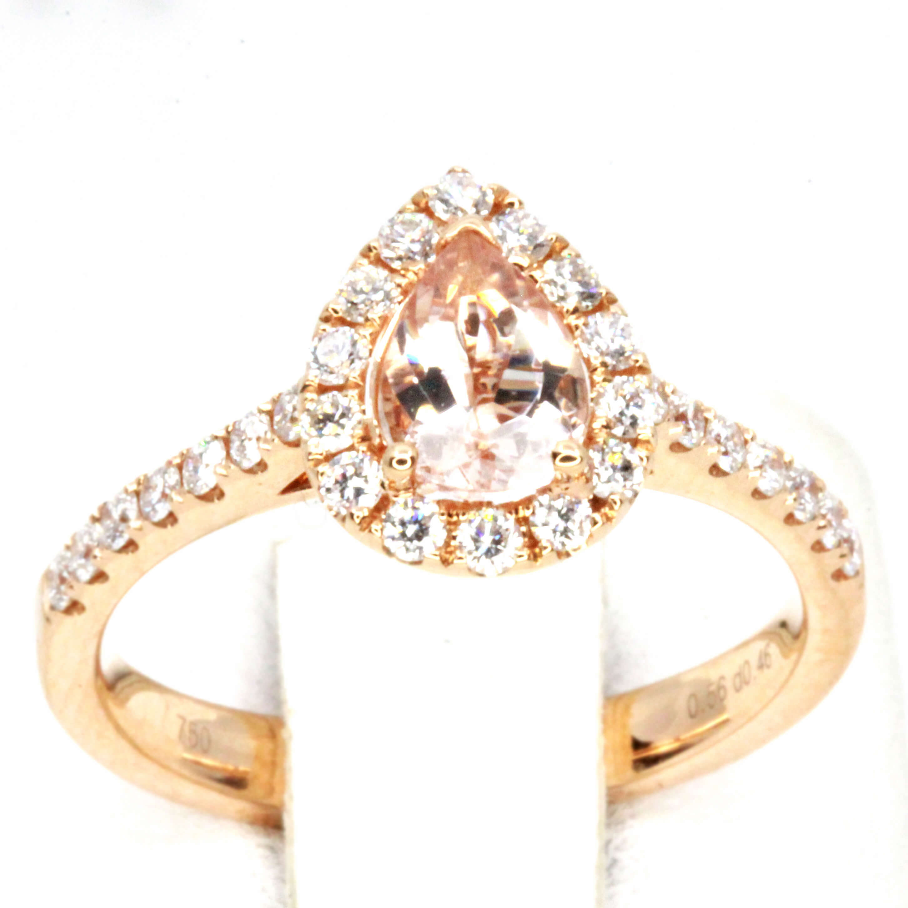 Pear Cut Ring with Accents of Diamonds Set in