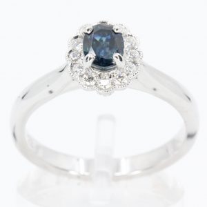 18ct White Gold  Australian Sapphire and Diamond Ring
