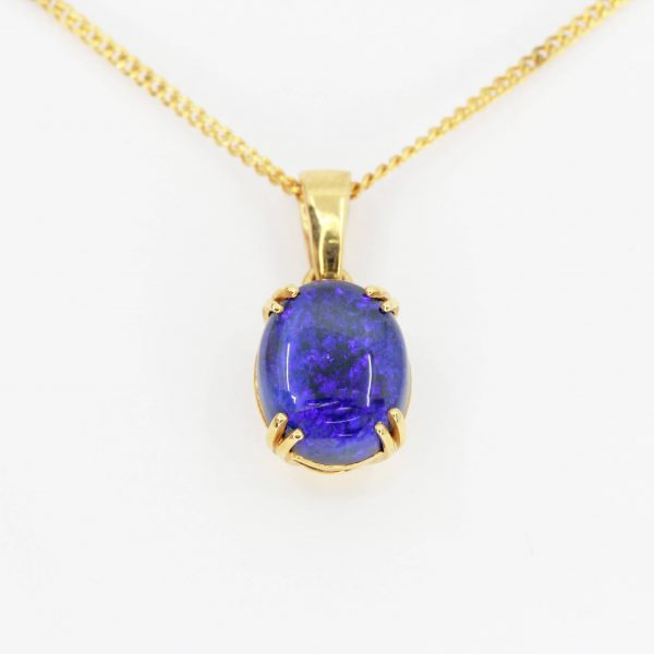 Black Opal Pendant set in 18ct Yellow Gold