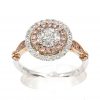 White & Pink Diamond Ring White/Rose Gold