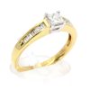 Princess Cut Diamond Ring with Channel Set Diamonds Accents set in 18ct Two Tone Gold