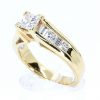 Princess Cut Diamond Ring with Channel Set Diamonds Accents set in 18ct Yellow Gold