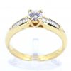 Round Brilliant Cut Diamond Ring with Channel Set Diamonds Accents set in 18ct Yellow Gold