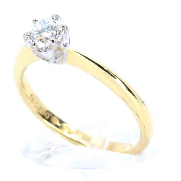 Diamond Ring with Diamond Accents set in 18ct Yellow Gold