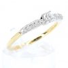 Round Brilliant Cut Diamond Ring with Bead Set Diamonds Accents set in 18ct Two Tone Gold