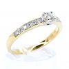Diamond Ring with Shoulder Diamonds set in 18ct Yellow Gold