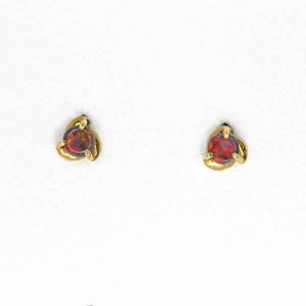 Crystal Opal Drop Stud Earrings in 14ct White Gold