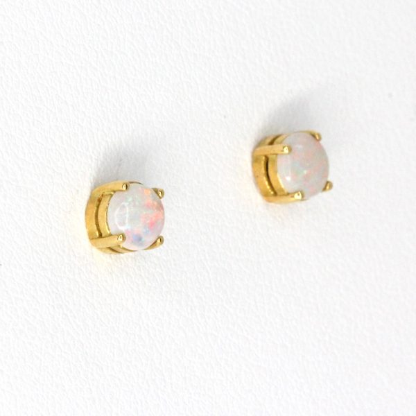 Opal Stud Gold Earrings