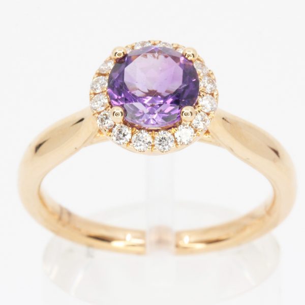 14K Rose Gold Amethyst and Diamond Kite Shape Unique Ring | John Thomas  Jewelers