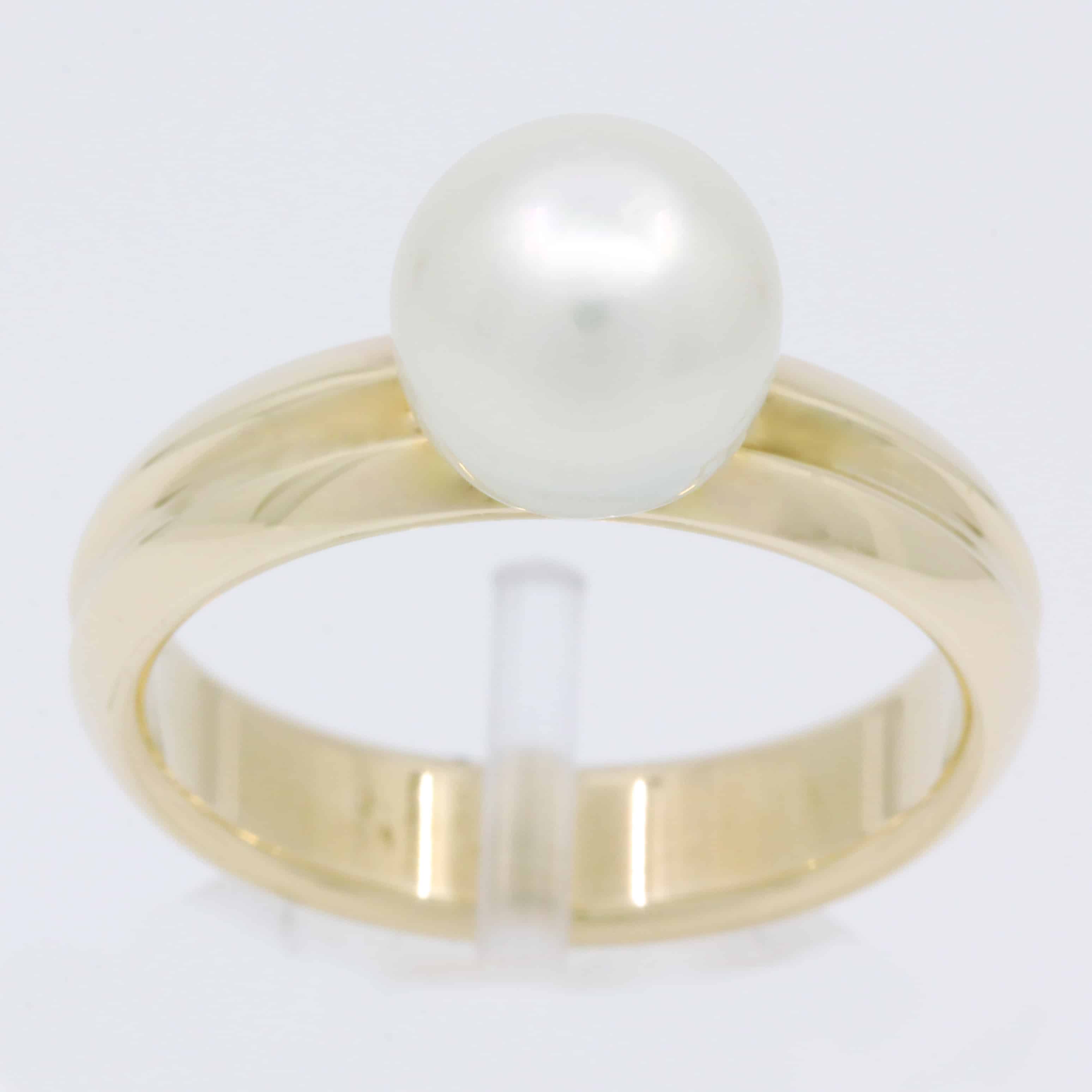 9ct Yellow Gold White South Sea Pearl Ring Allgem Jewellers