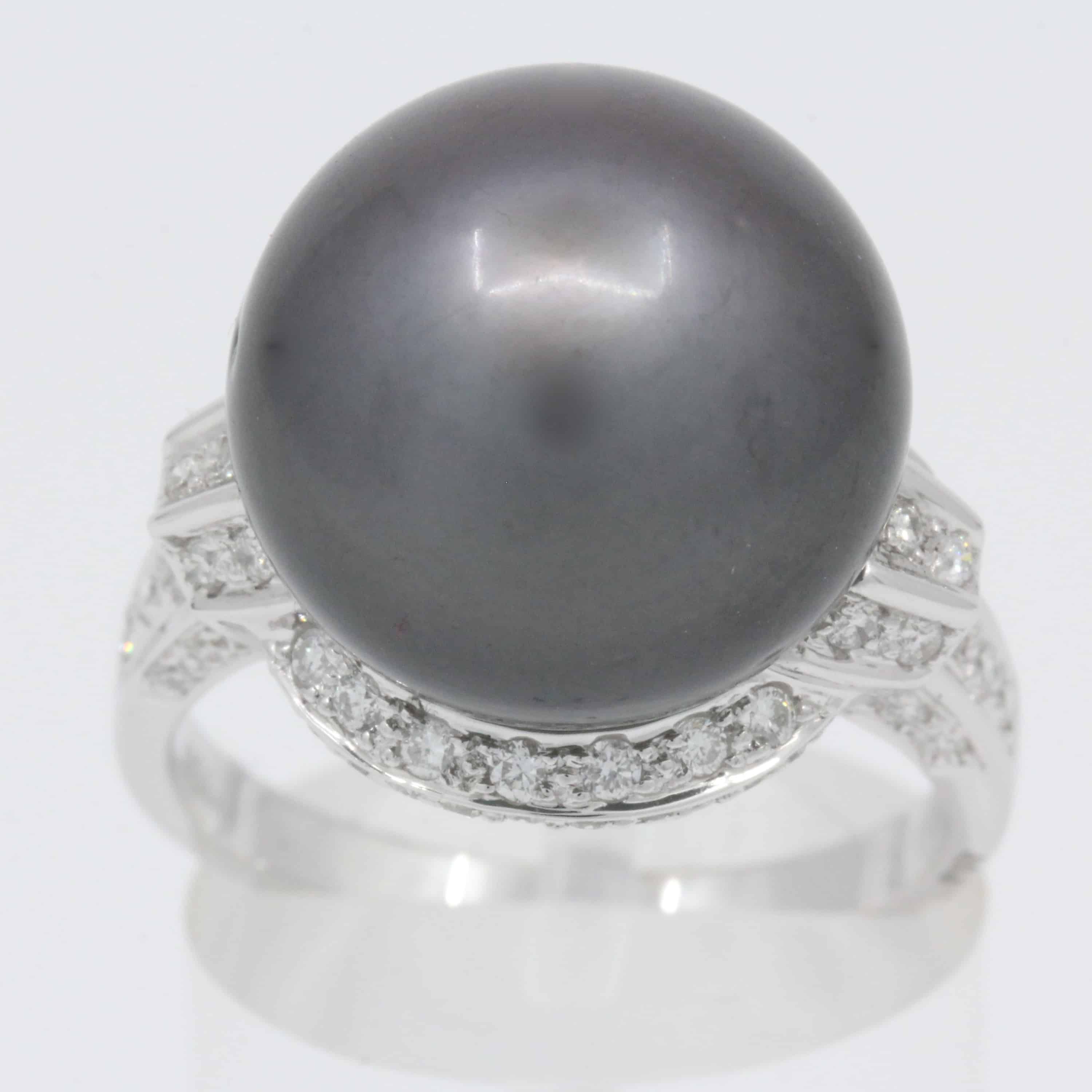 Vintage Black Pearl Diamond Ring, Tahitian Black Pearl Ring, Victorian  Diamond Lace Design, Unique Diamond Bands, Antique Anniversary Rings - Etsy  | Diamond, Etsy, Vintage