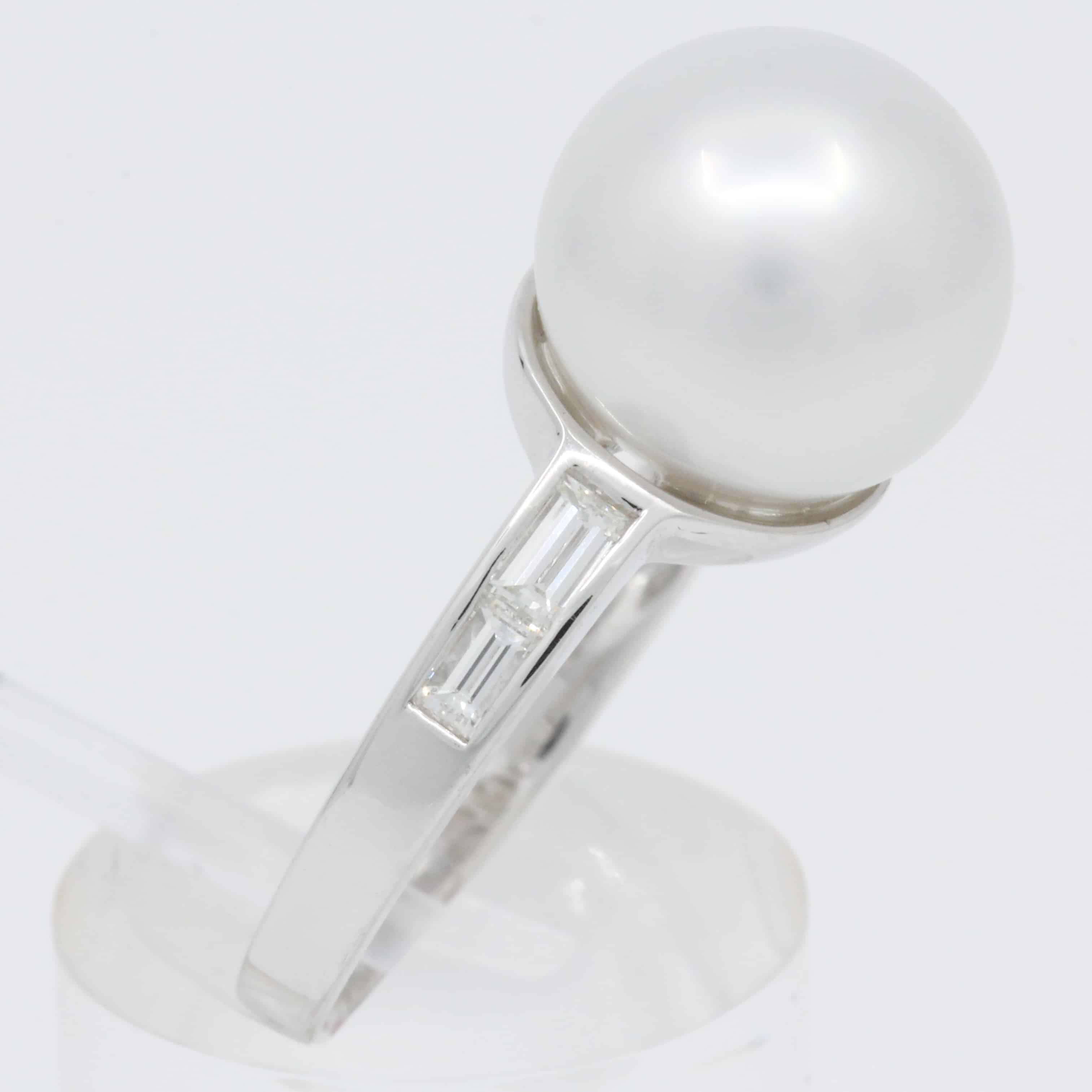 white south sea pearl diamond ring