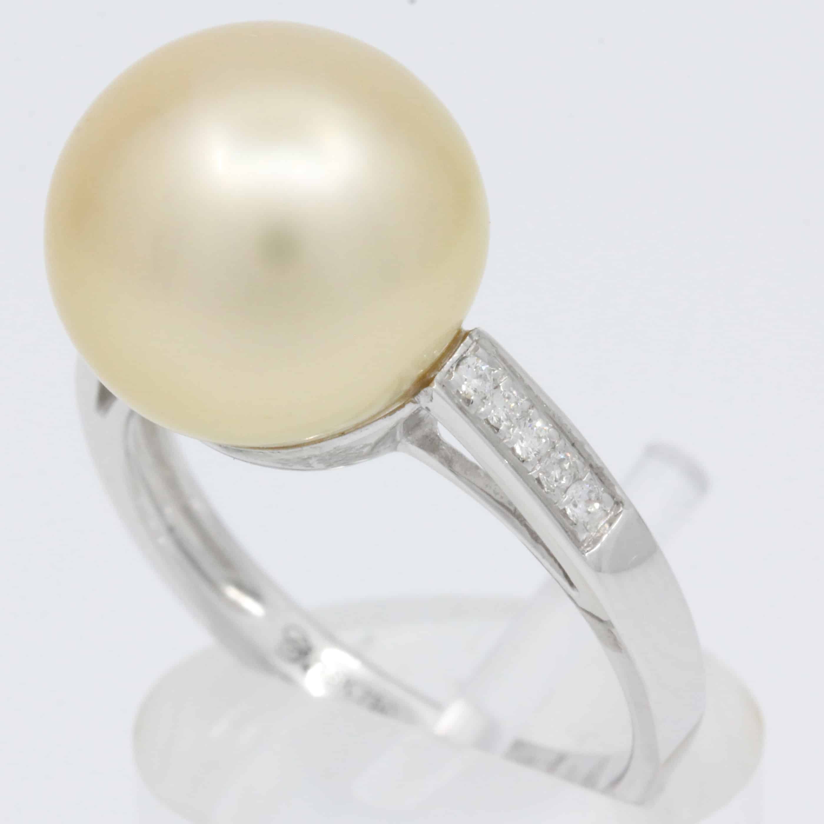 white south sea pearl diamond ring