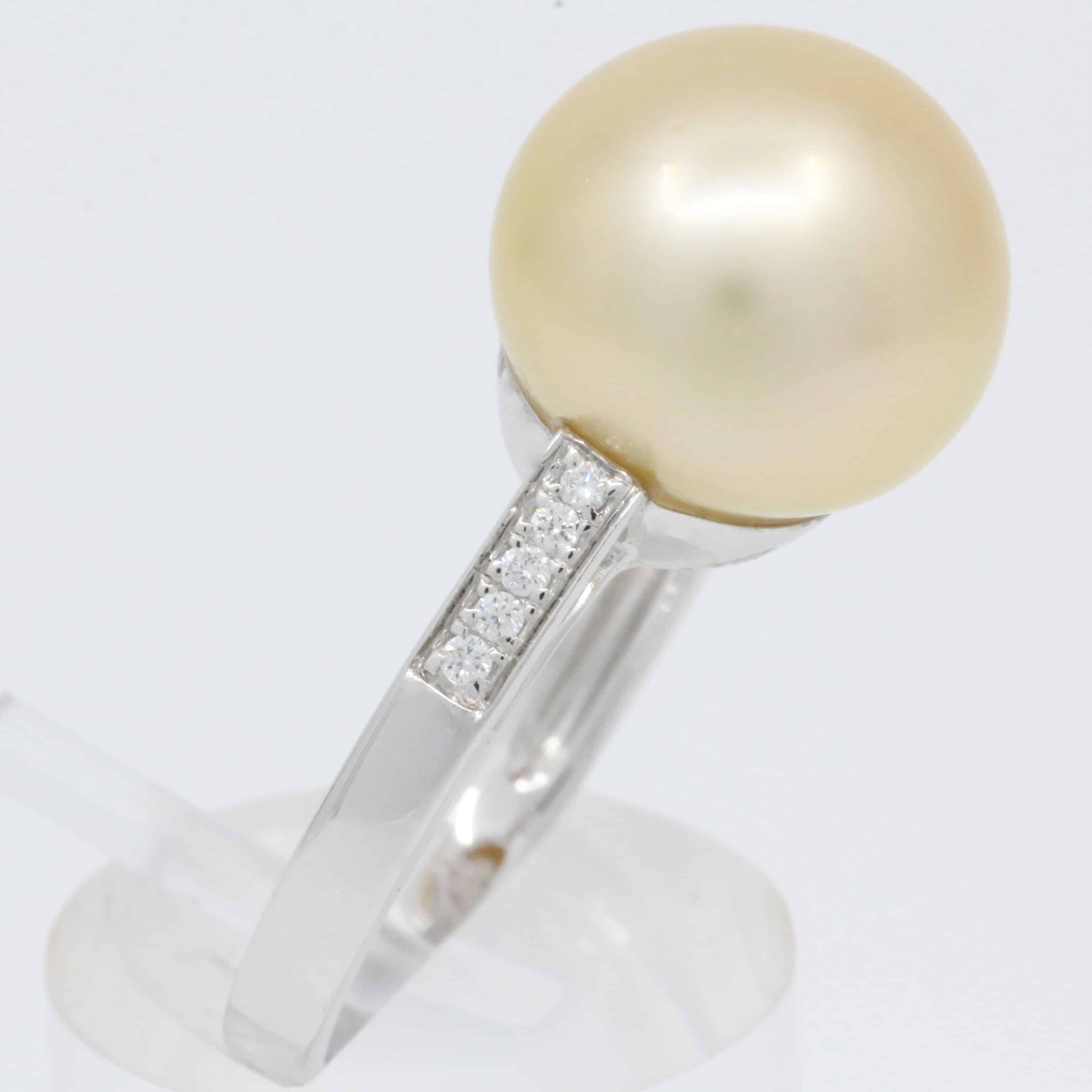 white south sea pearl diamond ring