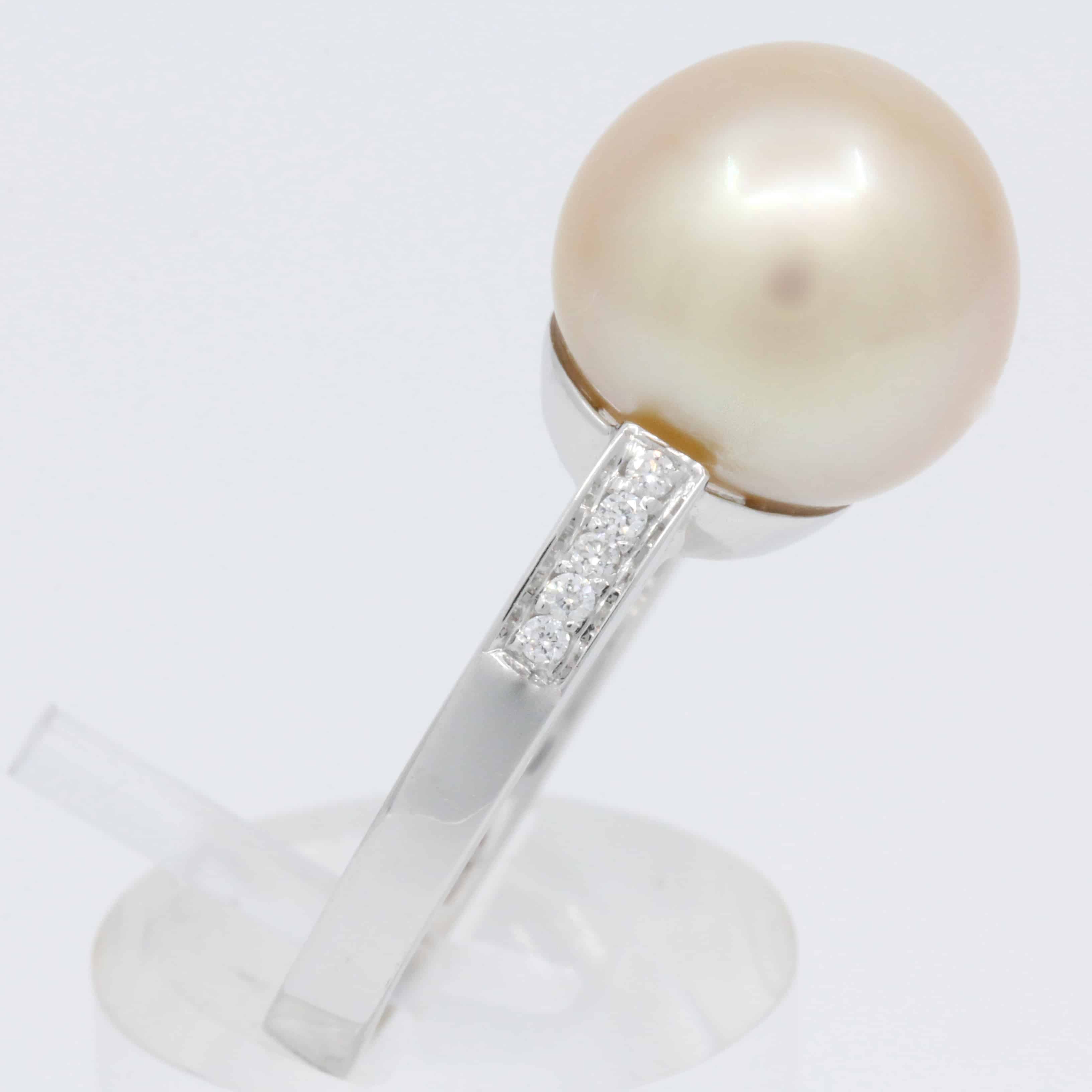 white south sea pearl diamond ring