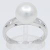 White Gold South Sea Pearl Ring with Accent Diamonds