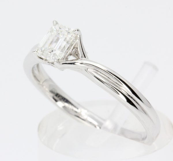 square diamond white gold ring