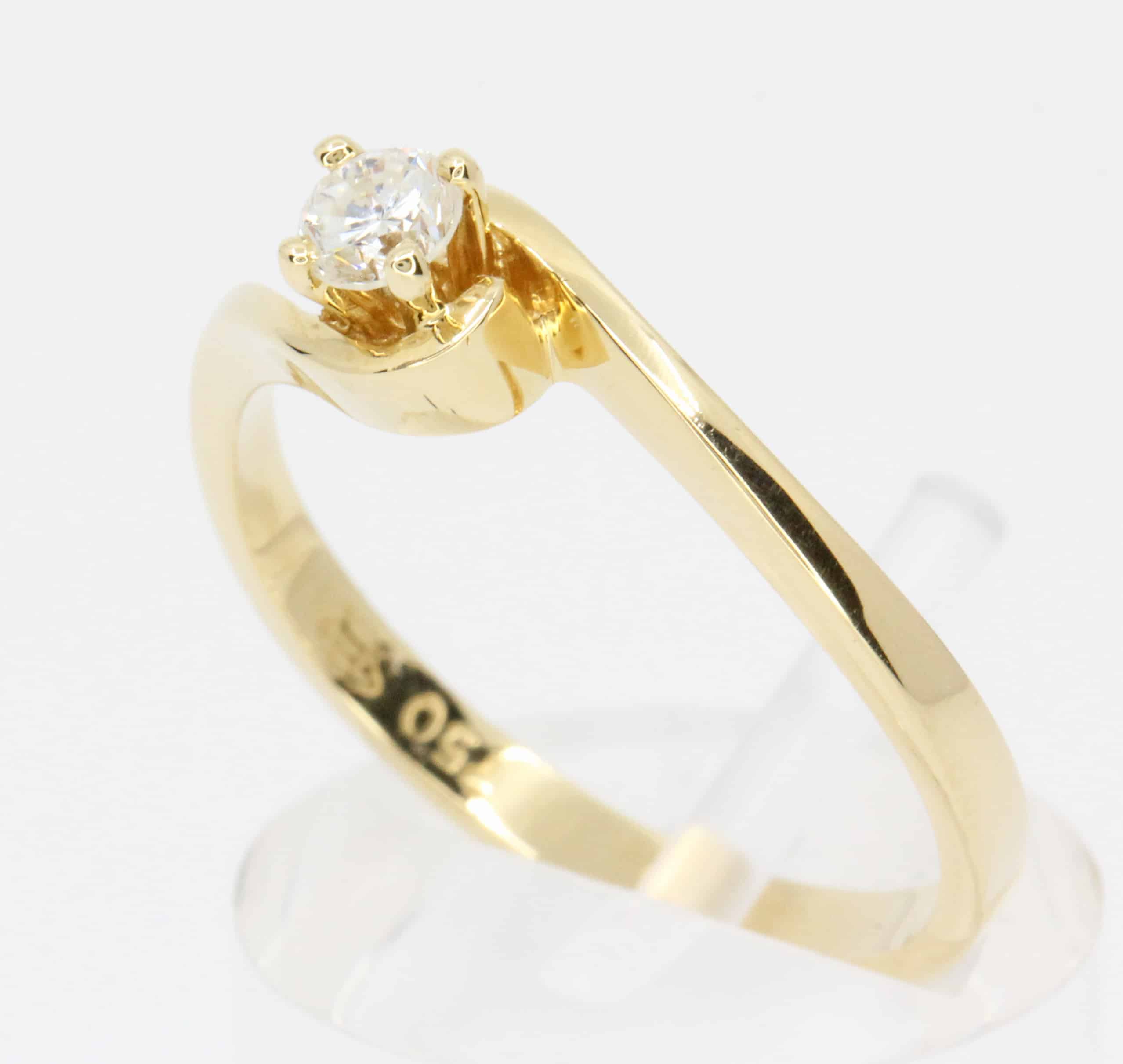 0.18ct Diamond Solitaire Ring in 18ct Gold | All Gem Jewellers