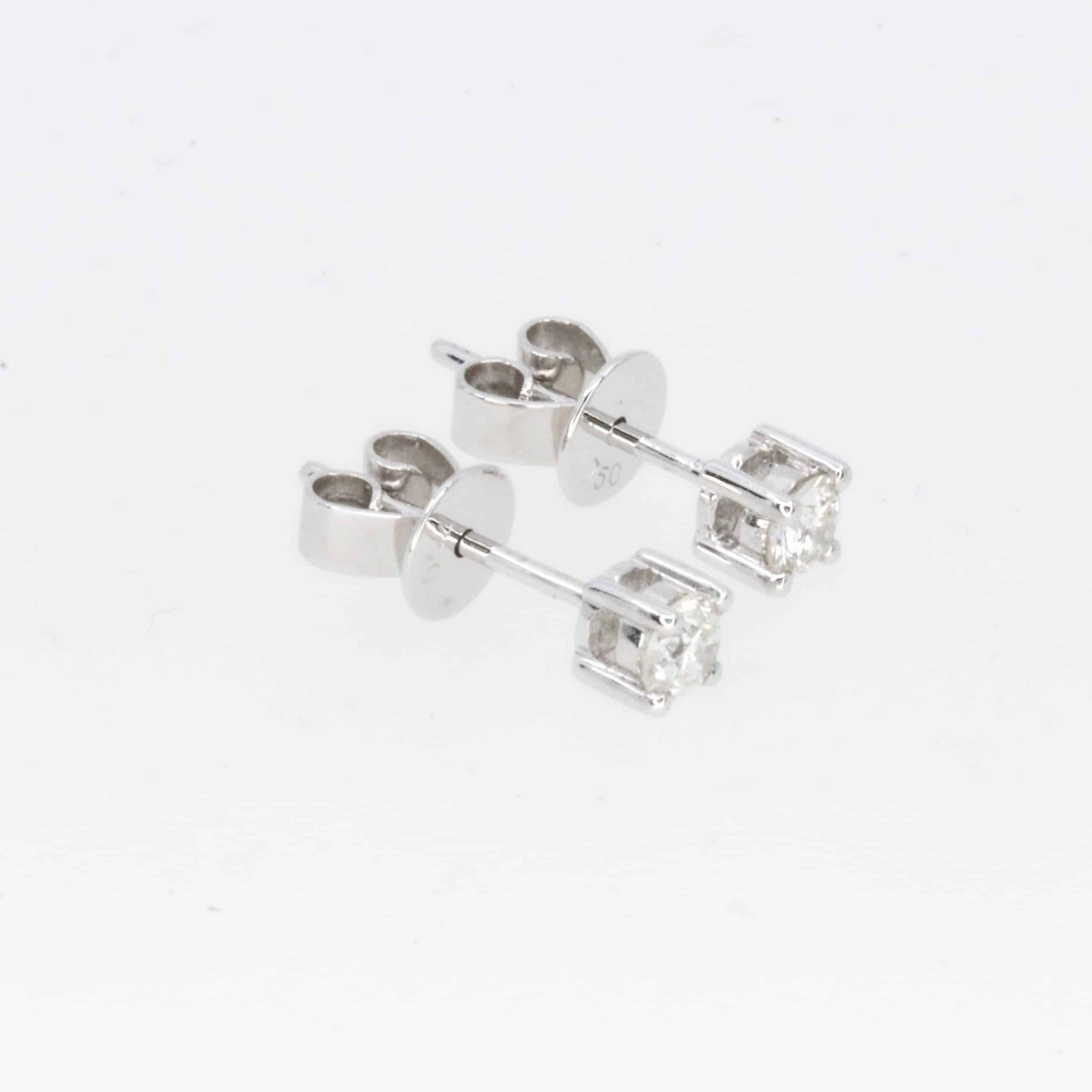 18ct White Gold Diamond Earrings | Allgem Jewellers