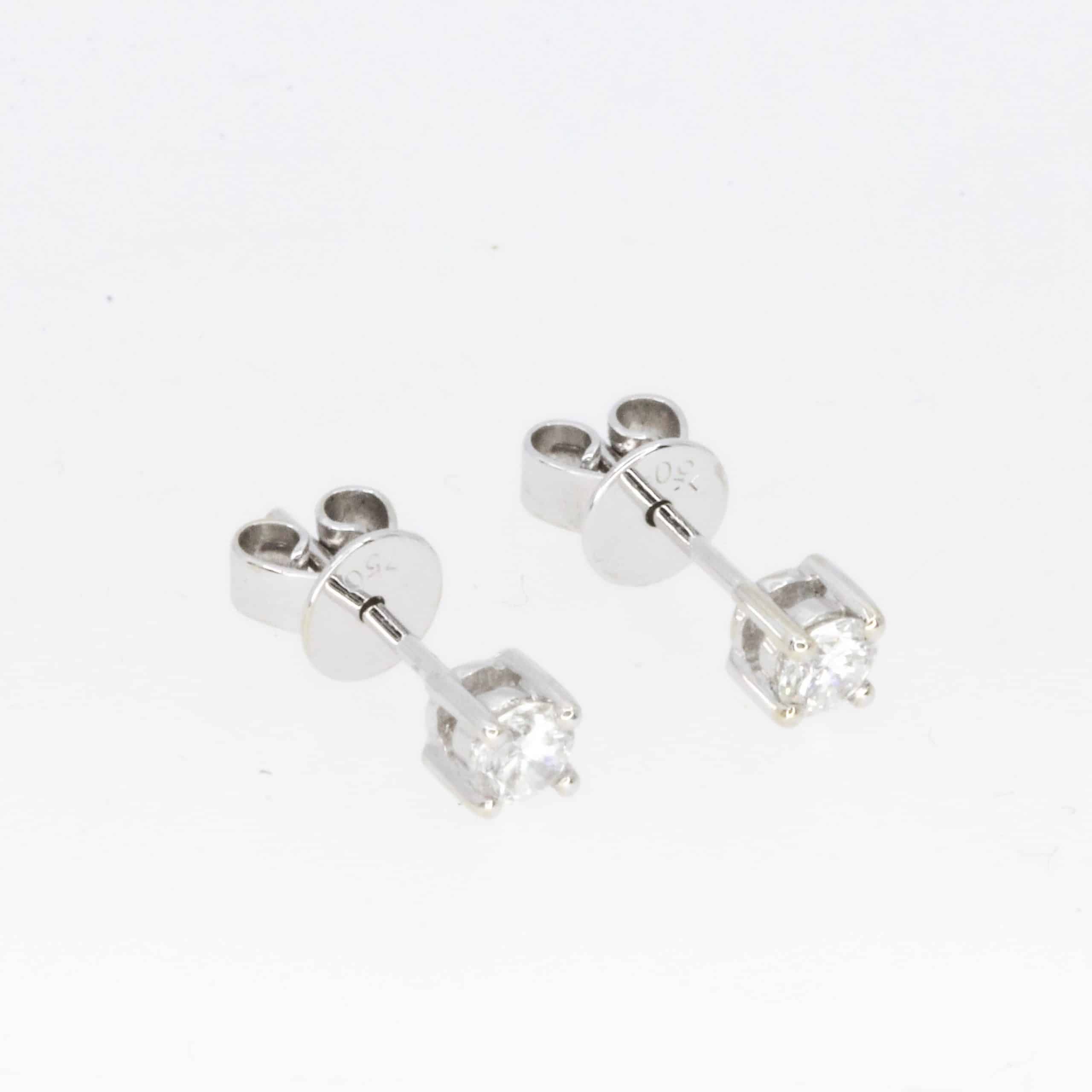 18ct White Gold Diamond Stud Earrings | Allgem Jewellers