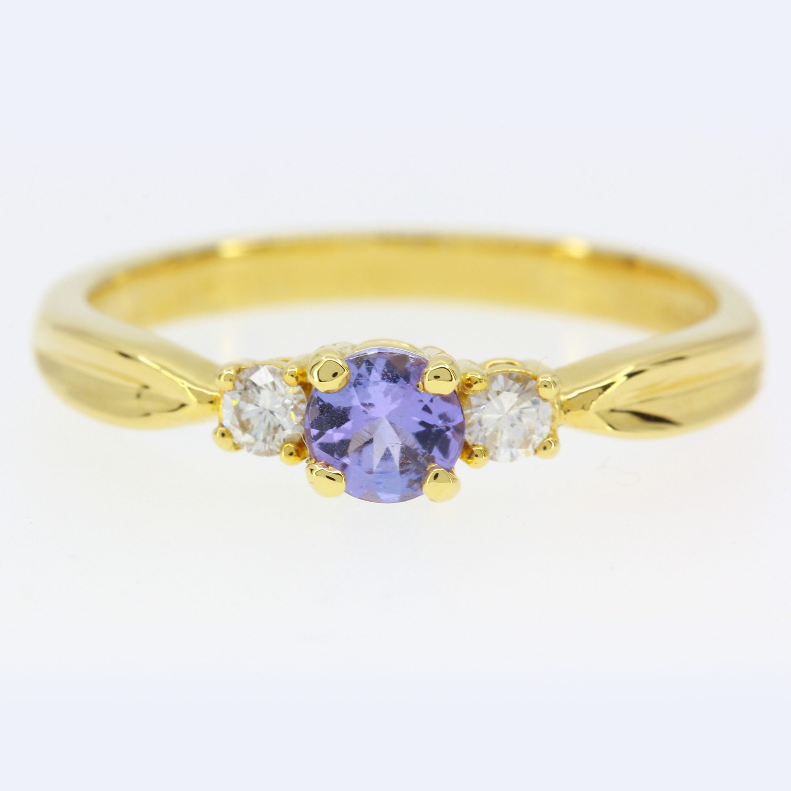 18ct Yellow Gold Tanzanite and Diamond Ring Allgem Jewellers
