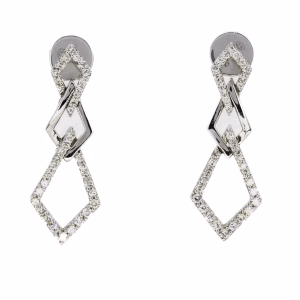 18ct White Gold Diamond Kite-Shape Drop Earrings