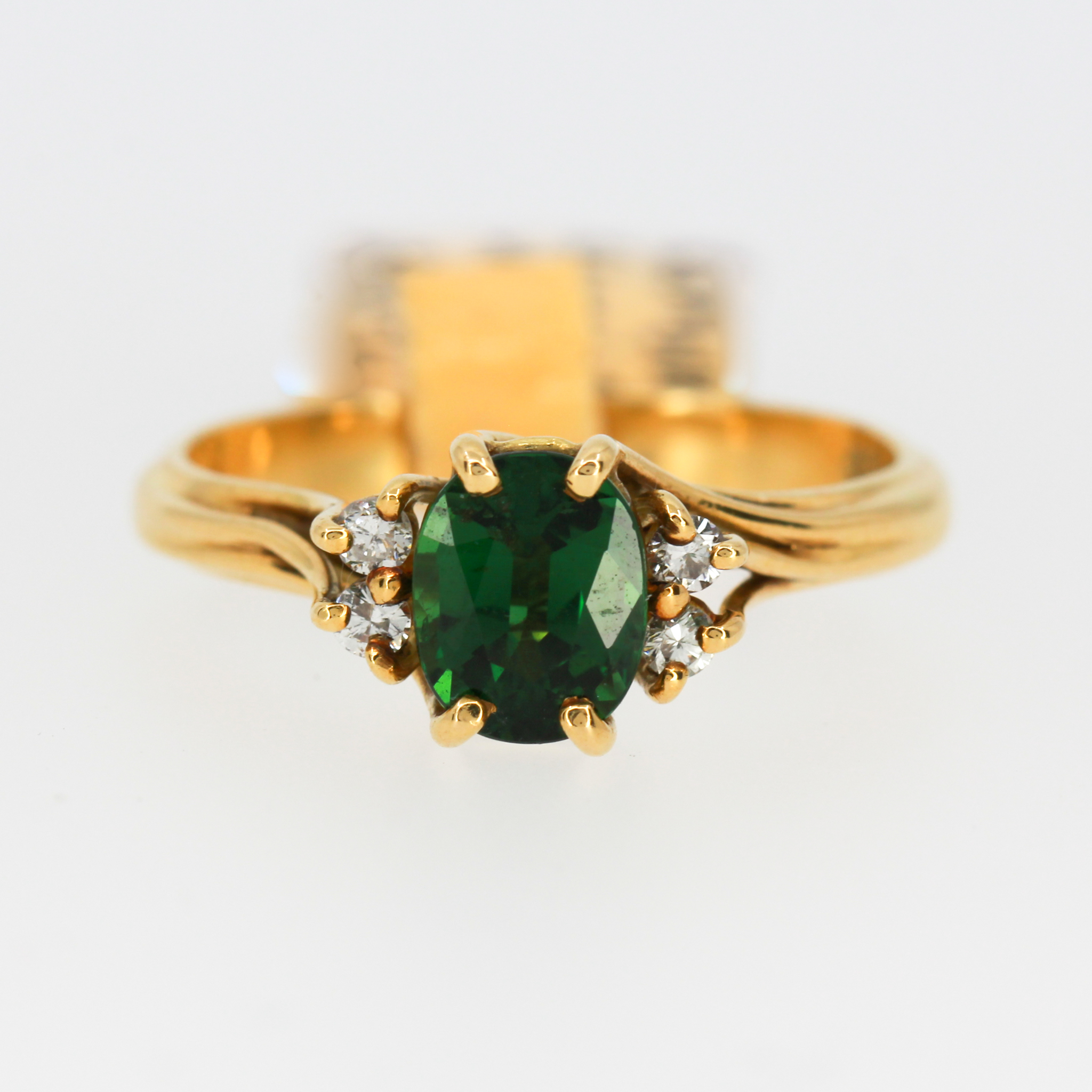 18ct Yellow Gold Tourmaline and Diamonds Ring | Allgem Jewellers