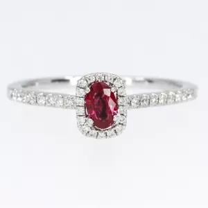 18ct White Gold Ruby and Diamond Ring