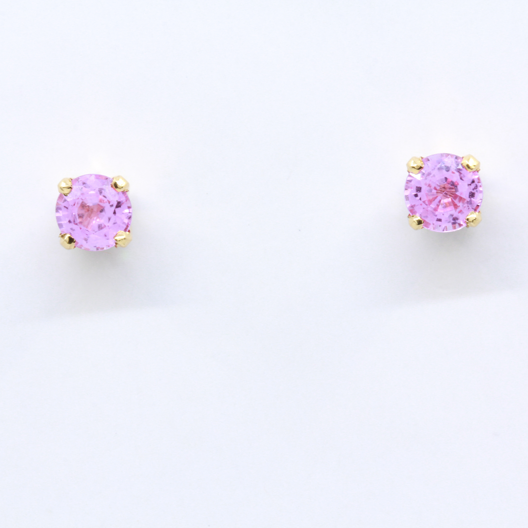 18ct Yellow Gold Pink Sapphire Earrings | Allgem Jewellers