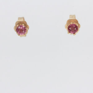 9ct Yellow Gold Pink Tourmaline Earrings