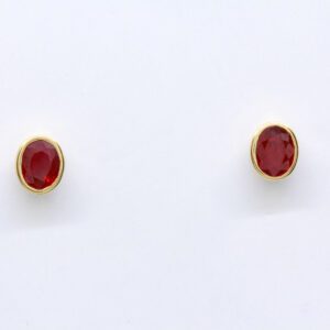 18ct Yellow Gold Ruby Earrings