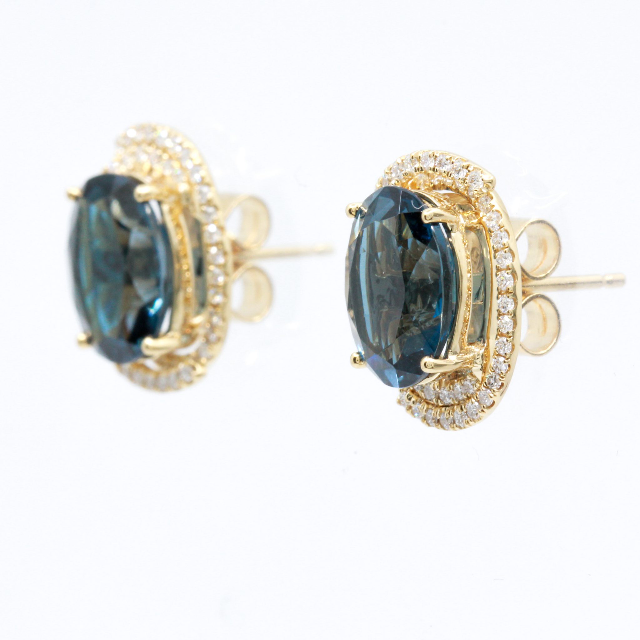 9ct Yellow Gold London Blue Topaz Hook Earrings main image 1
