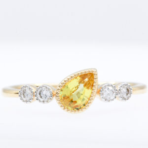 18ct Yellow Gold Yellow Sapphire and Diamond Ring