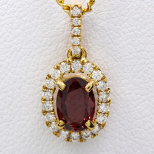 18ct Yellow Gold Ruby and Diamond Pendant