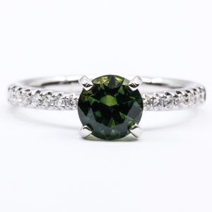 18ct White Gold ‘Unheated’ Australian Sapphire & Diamond Ring