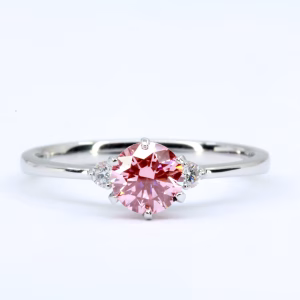 18ct White Gold Certified Pink Lab Grown Diamond Ring