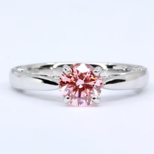 18ct White Gold Certified Pink Lab Grown Diamond Ring
