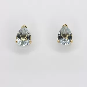 18ct Yellow Gold Aquamarine Earrings