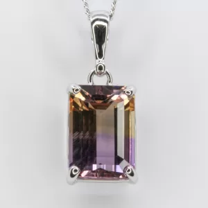 9ct White Gold Ametrine Pendant