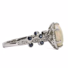 18ct White Gold Solid White Opal, Sapphire and Diamond Ring - Thumbnail Image 2
