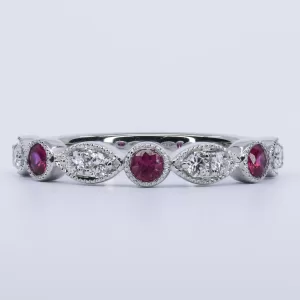 18ct White Gold Ruby and Diamond Ring