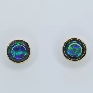 14ct Yellow Gold Opal Triplet Earrings